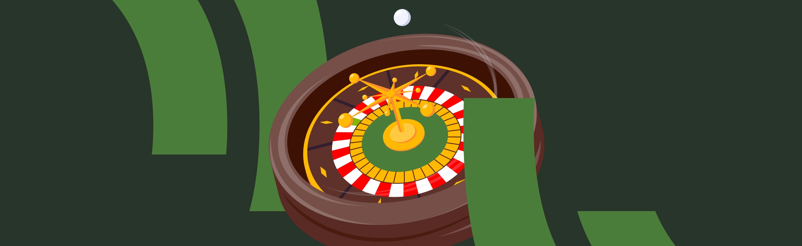 graphic illustration of american roulette wheel with