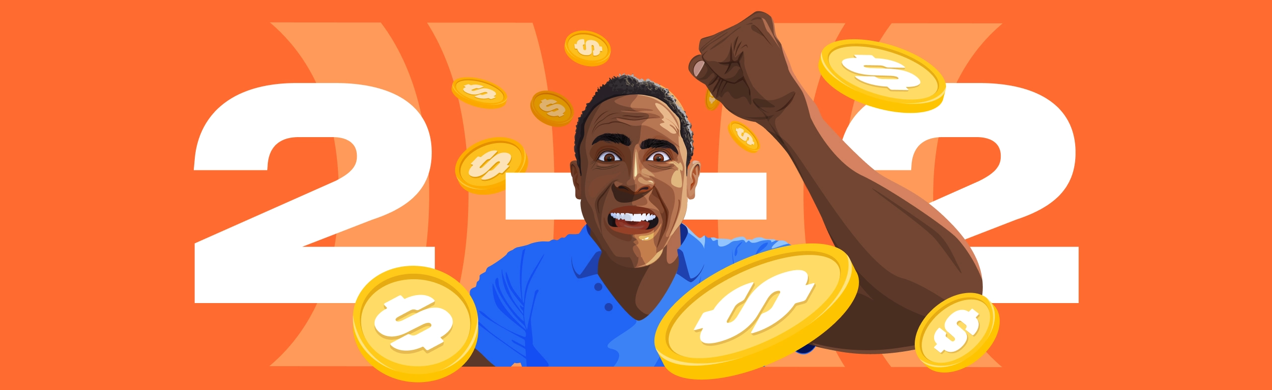 a man looks at the screen with his fist raised and a sad facial expression. a graphic 2 - 2 in the background indicates the man has bet on a tied match.