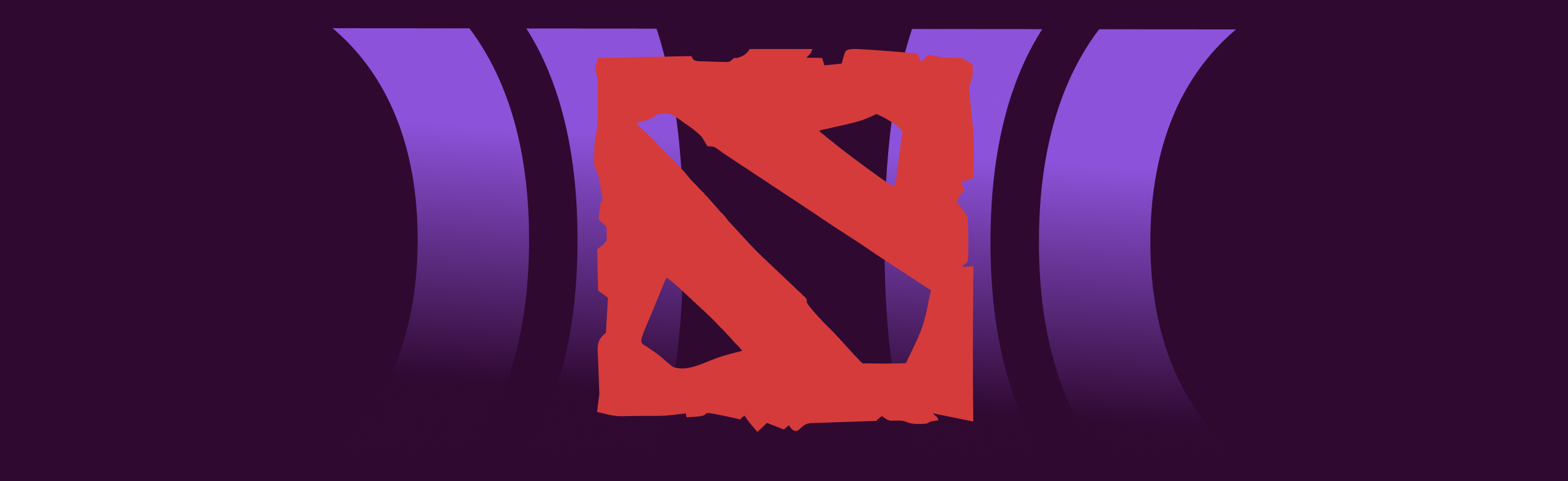 graphic illustration of dota 2 logo with purple cloudbet logo in the background