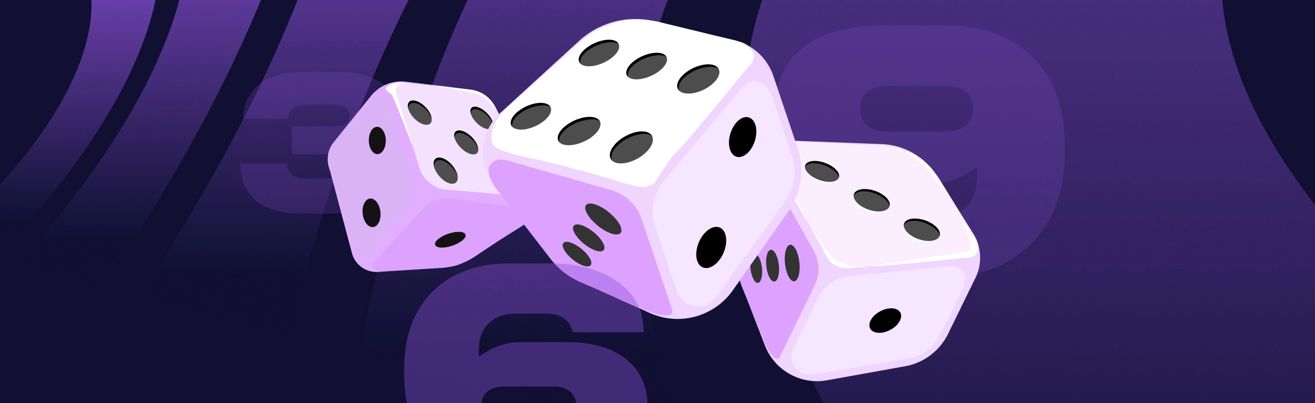 three die with the numbers 3, 6, and 9 floating around them